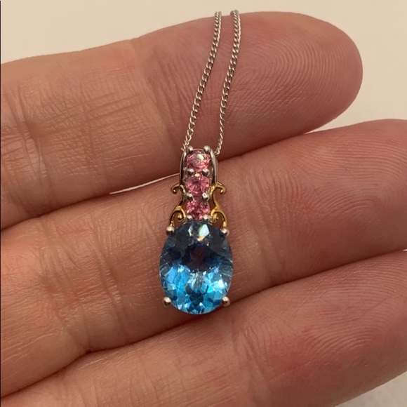 TOPAZ, PINK SPINEL RING AND MATCHING PENDANT - Picture 3 of 8
